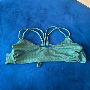 Xhilaration dark green ribbed bikini top.